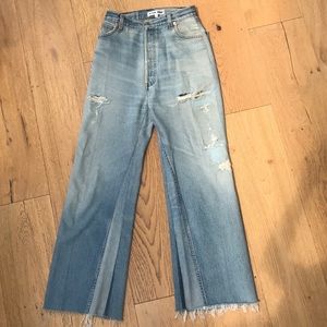 Redone Levi’s wide leg ultra high rise denim sz 24